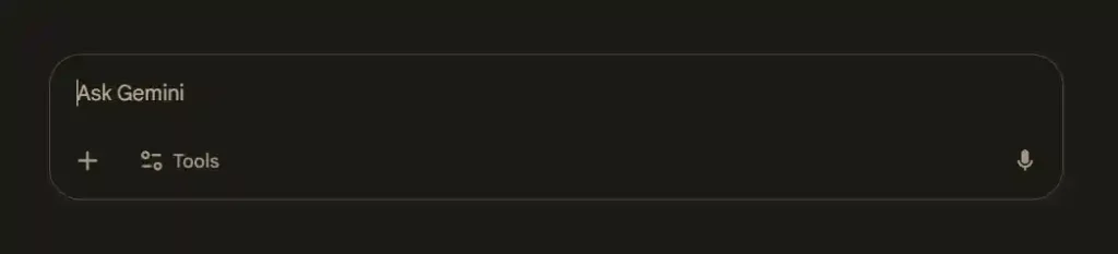 Gemini Search input bar for nano banana image generation